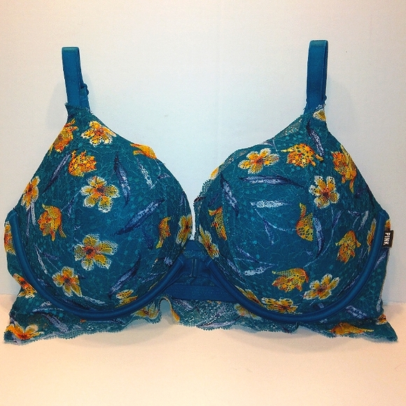 New Victoria's Secret PINK Gorgeous Lacey Date Super Push-Up Bra 36D - Picture 5 of 16